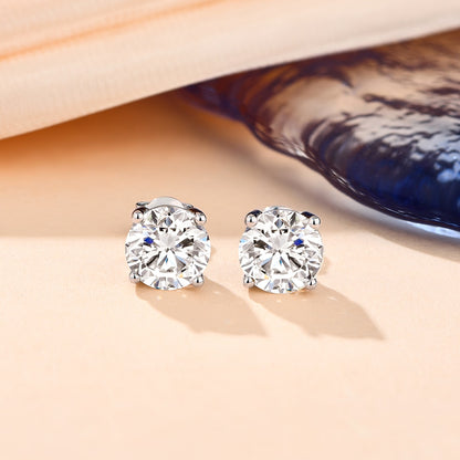 Pure 10k Gold 2 Carat Moissanite Stud Earrings