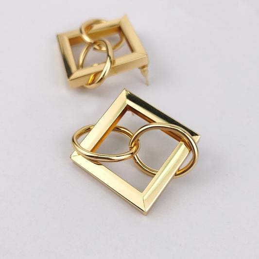 Square Irregular Stud Fashion Earrings For Women