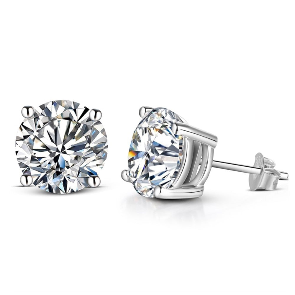 Pure 10k Gold 2 Carat Moissanite Stud Earrings